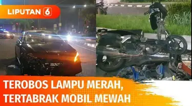 Kecelakaan maut terjadi di Pondok Indah, Jaksel. Akibat ngebut dan menerobos lampu merah pengendara motor tewas usai tertabrak mobil sedan mewah.