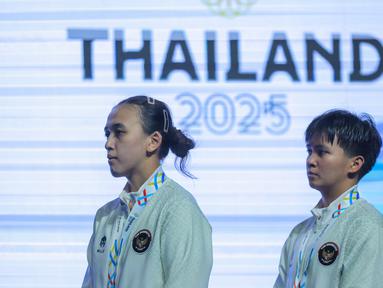 Ganda putri Indonesia, Febriana Dwipuji Kusuma/Meilysa Trias Puspitasari, harus puas meraih medali perak pada nomor perorangan SEA Games 2025. (Bola.com/Bagaskara Lazuardi)