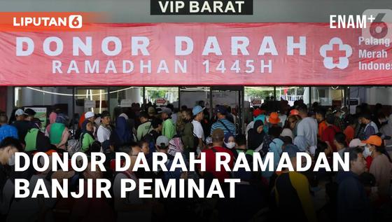 VIDEO: Antusiasme Warga Ikuti Kegiatan Donor Darah Ramadan