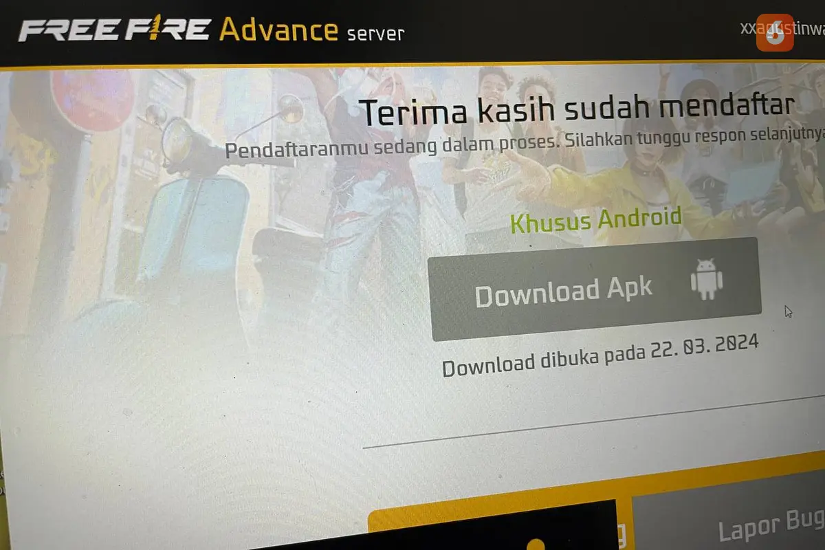 Laman Free Fire Advance Server dibuka 22 Maret 2024