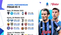 Catat! Jadwal Serie A 2025/26 Pekan ke-9, Tayang Eksklusif di Vidio