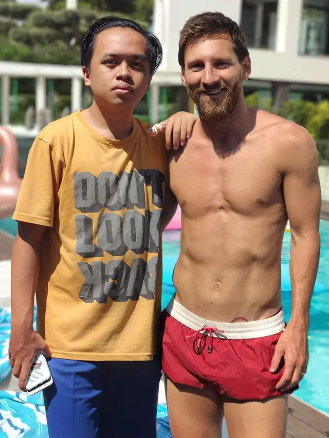 Bak Teman Akrab, 6 Editan Foto Bersama Lionel Messi Ini Kocak