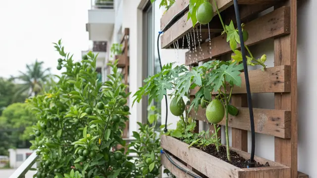 Desain Kebun Buah Mini di Rumah Sempit. AI