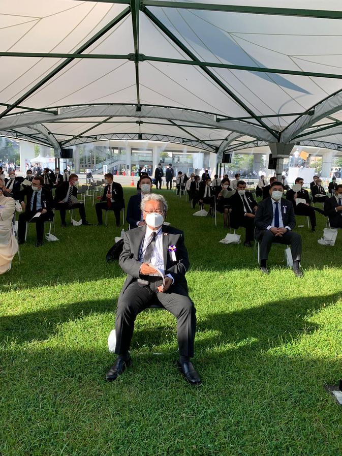 Dubes RI di Tokyo, Heri Akhmadi dalam acara Peringatan Bom Hiroshima di Hiroshima Peace Memorial Museum, Jumat (6/8).