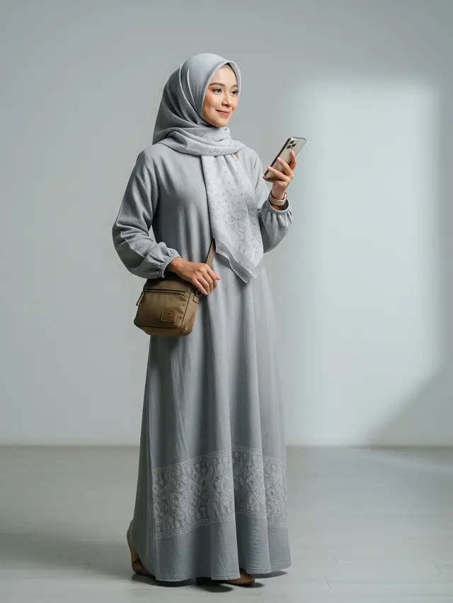 Gamis Berbahan Katun Ringan