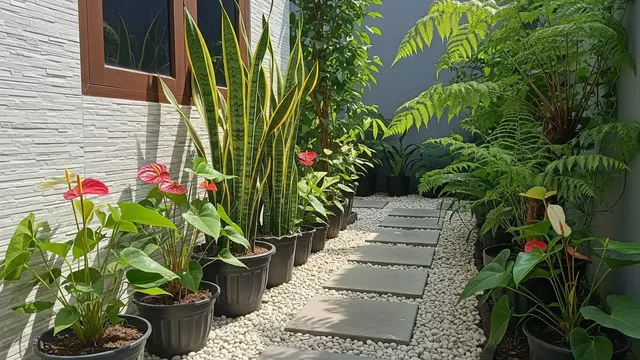 Inspirasi Taman Tropis Mini untuk Rumah Subsidi Model Taman di Samping Rumah