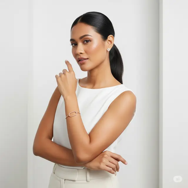 Model Gelang Rose Gold Biar Penampilan Lebih Girly Tanpa Terlihat Tua (Image by Gemini AI)