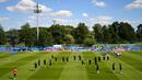 Suasana sesi latihan timnas Prancis sebelum melawan Portugal di Clairefontaine-en-Yvelines, (9/7/2016). (AFP/Franck Fife)
