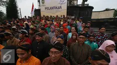 Ratusan calon anggota PPK dan PPS mengikuti prosesi pelantikan di Plaza Serangan Umum Satu Maret,Yogyakarta, Rabu (20/7). KPUD Kota Yogyakarta melantik PPK dan PPS untuk pelaksanaan Pilkada Walikota Yogyakarta 2017. (Liputan6.com/Boy Harjanto)