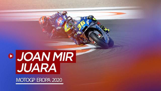 Berita video highlights balapan MotoGP Eropa 2020, di mana Joan Mir menjadi juara dan Valentino Rossi gagal finis, Minggu (8/11/2020) malam hari WIB.