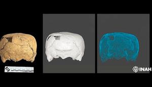 Tengkorak manusia menyerupai bentuk kubus berusia 1400 tahun ditemukan di Meksiko. (Dok. INAH)