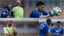 Berikut ini empat momen lucu yang terjadi saat latihan Persib Bandung jelang laga Liga 1 Indonesia 2017 melawan Persija Jakarta. (Bola.com/Vitalis Yogi Trisna)
