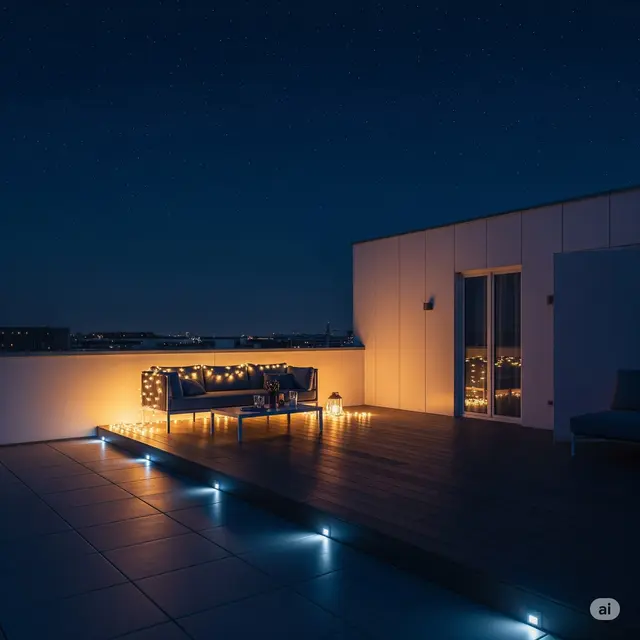 Inspirasi Rumah Sederhana Malam Hari. Foto: Gemini