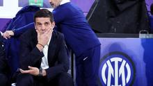 Pelatih Inter Milan, Cristian Chivu di laga melawan Union St. Gilloise, 22 Oktober 2025. (AP Photo/Omar Havana)