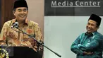 Ketua DPR Ade Komarudin (kiri) dan Wakil Ketua DPR Fahri Hamzah menyampaikan hasil rapat Badan Musyawarah (Bamus) DPR di Jakarta, (27/1). Bamus DPR menyepakati pemangkasan kunjungan keluar negeri dan kunjungan kerja ke daerah. (Liputan6.com/JohanTallo)