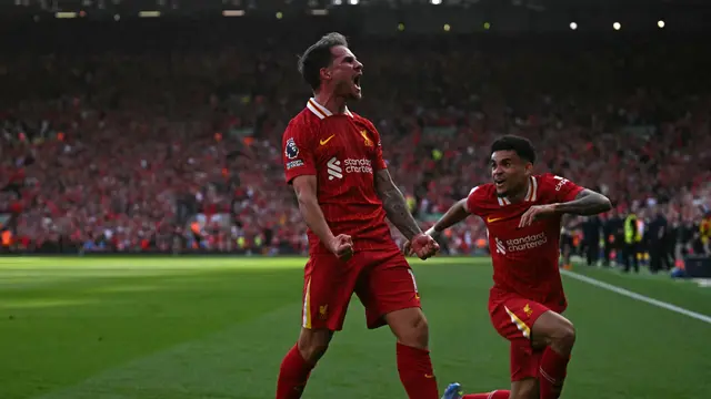 Selebrasi Liverpool saat mengalahkan Tottenham di Liga Inggris