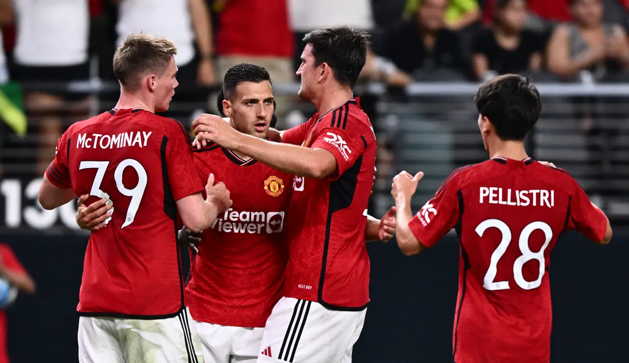 Usai duel melawan Dortmund, Manchester United akan melawan klub Prancis, Lens dilanjut dengan laga versus Athletic Bilbao. (AFP/Patrick T. Fallon)