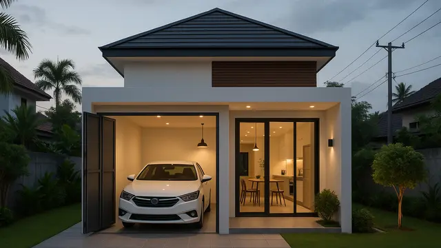 Gambar Desain Rumah 6x6 Dengan Garasi Mobil/ChatGPT