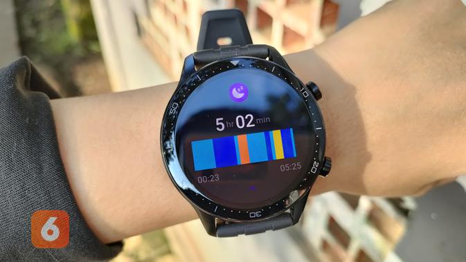 Realme Watch S Pro mendeteksi aktivitas tidur. (Liputan6.com/ Agustin Setyo W)