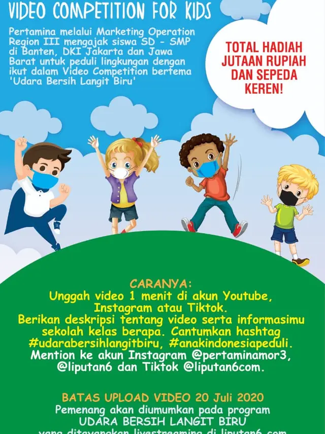 Video Competition for Kids bertema Udara Bersih Langit Biru.