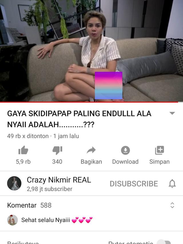 Unggahan Nikita Mirzani. (Foto: YouTube Crazy Nikmir REAL)