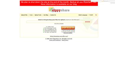 <p>Layanan situs berbagi file Zippyshare resmi tutup pada Maret 2023. (Doc. Zippyshare)</p>