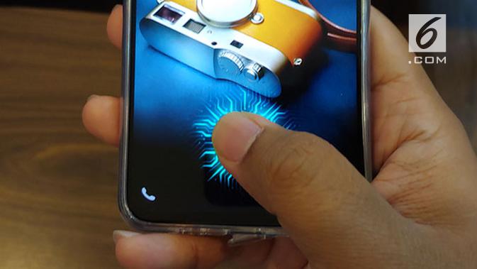 Fitur Screen Touch ID di Vivo V11 Pro di Jakarta, Rabu (12/9/2018). Liputan6.com/ Agustinus Mario Damar