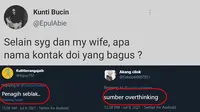 6 Nama Kontak Pacar ala Netizen Ini Kelewat Unik, Bikin Ngakak  (sumber: Twitter/luculucuaaan)