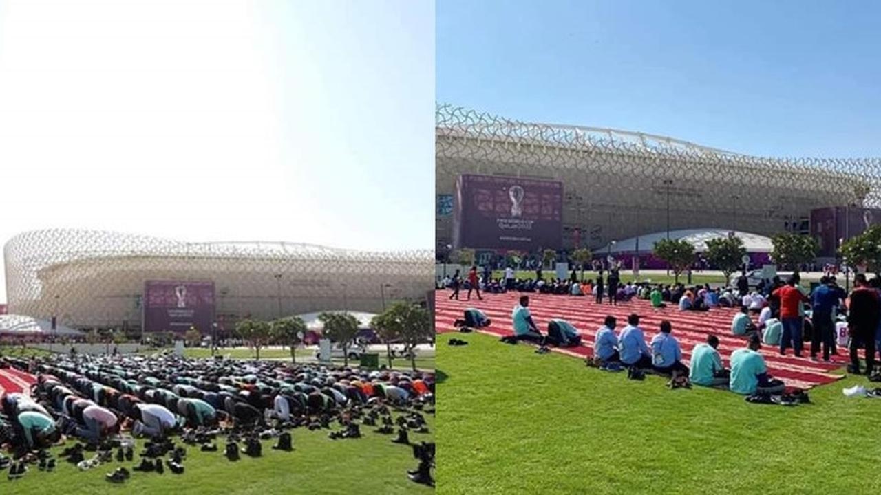 Disebut Bersejarah, Potret Salat Jumat Pertama Kali di Piala Dunia Ini Viral