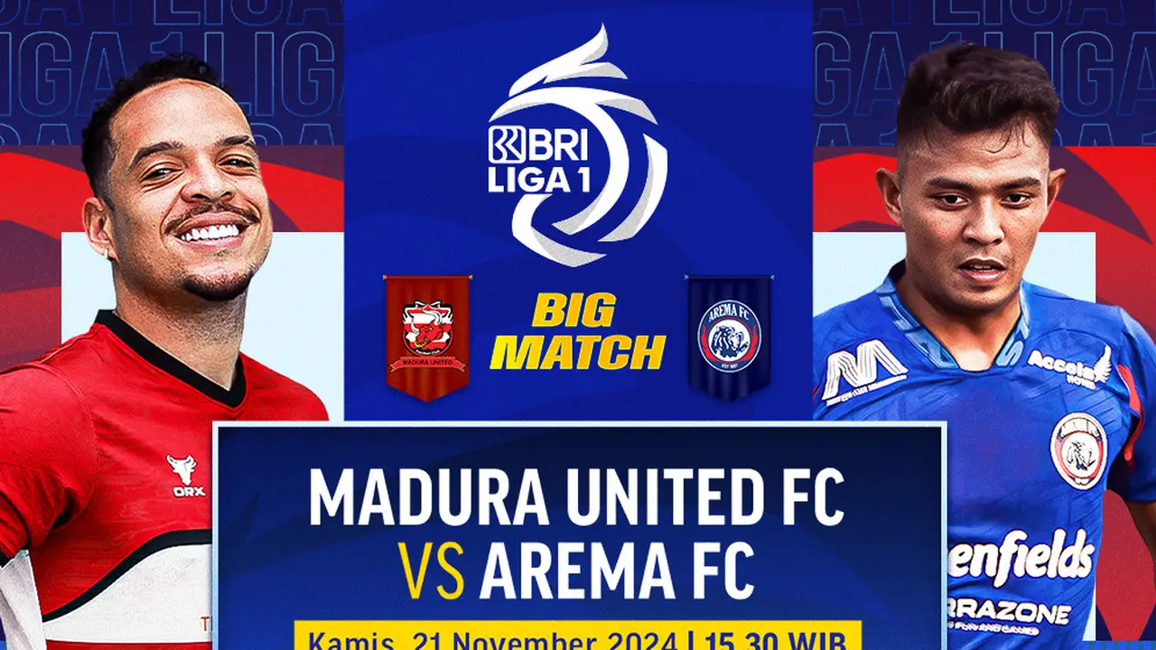 Jadwal BRI Liga 1: Madura United FC vs Arema FC Matchweek 11 di Vidio