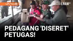 Penertiban PKL Rusuh! Satu Pedagang 'Diseret' Petugas Keluar Lapak!