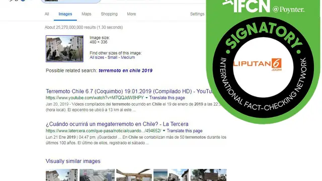 [Cek Fakta] Hoax gempa di Israel ternyata menggunakan foto bencana di negara lain (Screen Grab Google)
