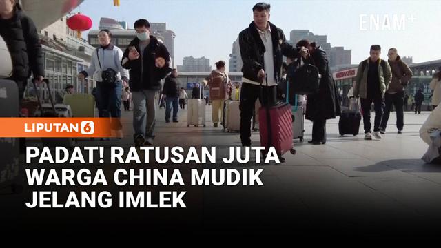 Arus mudik Tahun Baru Imlek di China kembali memecahkan rekor. Pemerintah memperkirakan sekitar 9,5 miliar perjalanan terjadi selama libur panjang. Kereta api dan jalan raya dipadati pemudik yang ingin berkumpul bersama keluarga di kampung halaman.