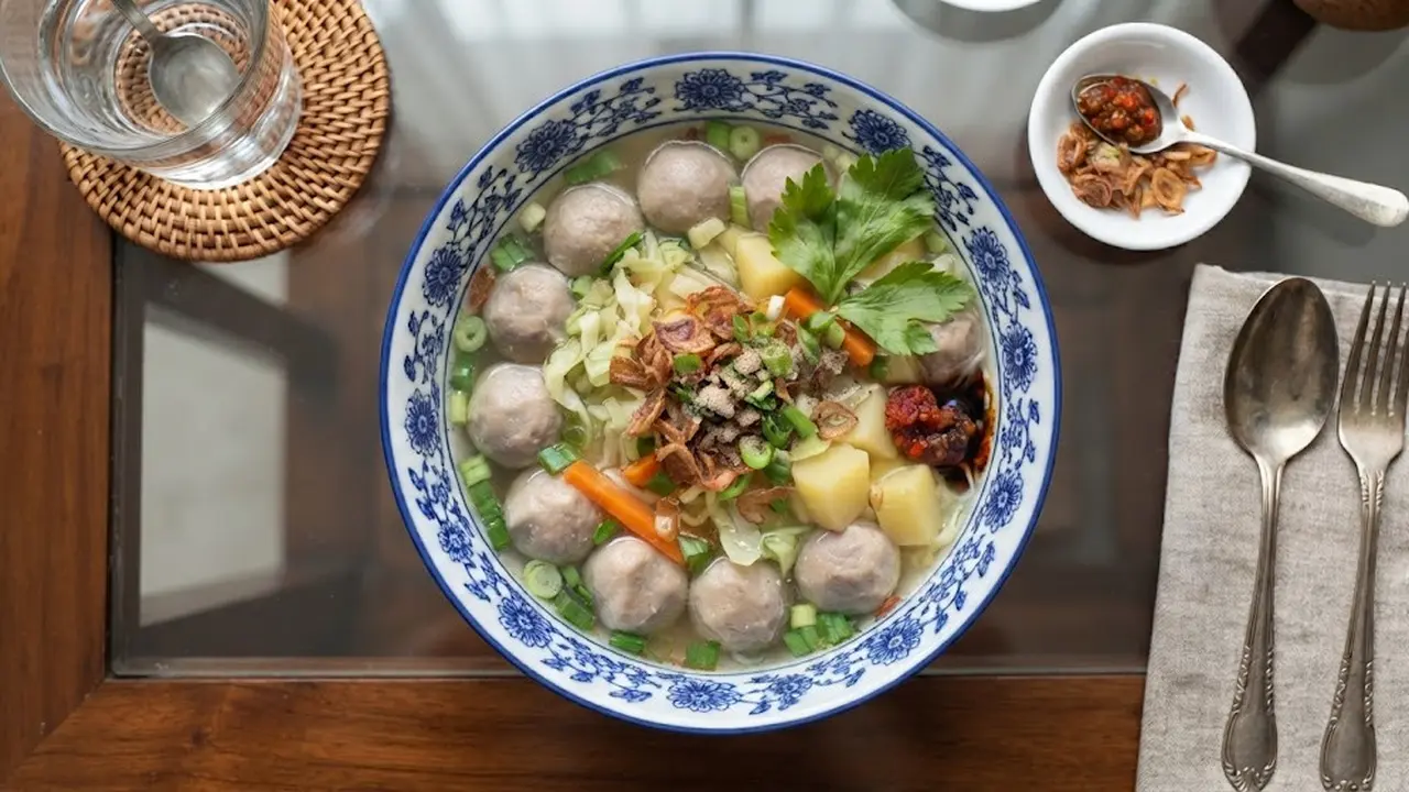 Resep Sop Bakso Bumbu Iris, Kuahnya Gurih dan Baksonya Empuk Nagih