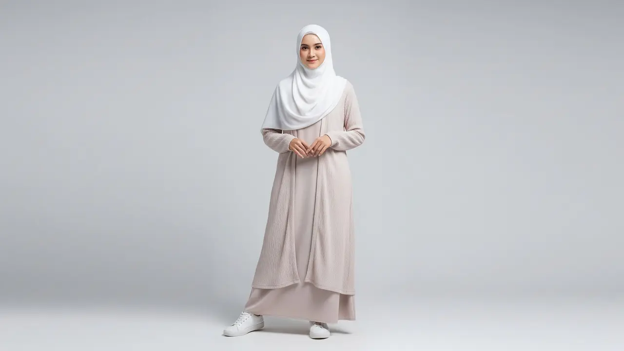 Gamis Cardigan Bahan Crinkle Airflow untuk Kenyamanan