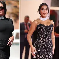 Intip penampilan Georgina Rodriguez yang pamer cincin tunangan selama Venice International Film Festival 2025 (@oscardelarenta @benedettabressani)