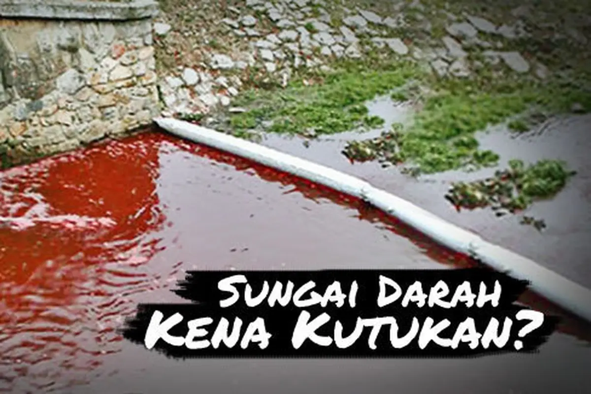 Sungai merah di Myjava | Foto: Dailymail.co.uk