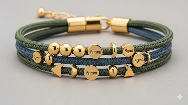 Gelang Emas Tali Layered (Bertumpuk)