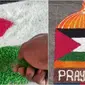 Guru berbangsa India buat hiasan Deepavali bertema bendera Palestina. (Sumber: TikTok/@koodugal)