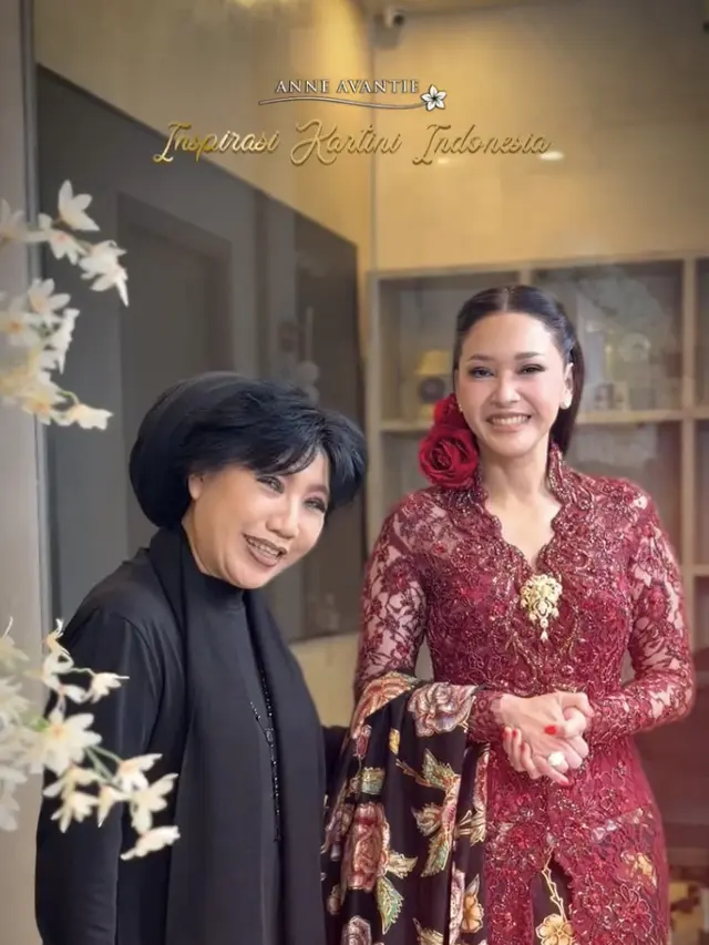 Potret Detail Kebaya Merah Maia Estianty Saat Hari Kartini