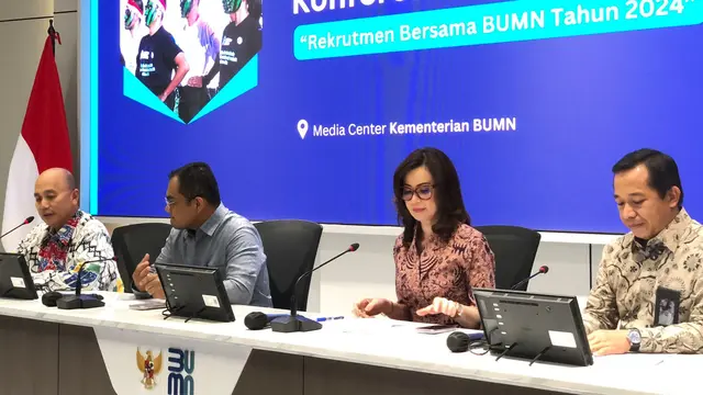Konferensi pers rekrutmen bersama BUMN tahun 2024, Jumat (22/3/2024). (Foto: Liputan6.com/Tira S)