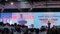 Calon presiden nomor urut dua Prabowo Subianto saat menyampaikan sambutan di acara deklarasi Aliansi Advokat Indonesia, Balai Kartini, Jakarta, Jumat (26/1/2024). (Merdeka.com/Alma Fikhasari)