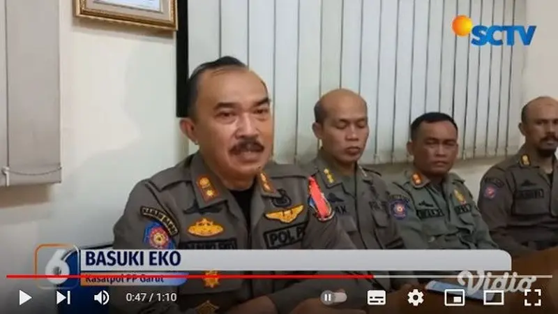 Kepala Satuan Polisi Pamong Praja (Satpol PP) Kabupaten Garut, Basuki Eko. (YouTube Liputan6)