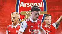 Arsenal - Oleksandr Zinchenko, Kieran Tierney, Rob Holding (Bola.com/Adreanus Titus)