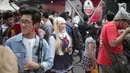 Seorang wanita berpakaian ala Harajuku style terlihat saat gelaran Festival Little Tokyo di kawasan Blok M, Jakarta, Minggu (23/6/2019). Festival Little Tokyo menghadirkan berbagai jenis kuliner dan kebudayaan Jepang. (Liputan6.com/Faizal Fanani)