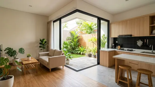 Desain Rumah Tipe 36 dengan Dapur Terbuka