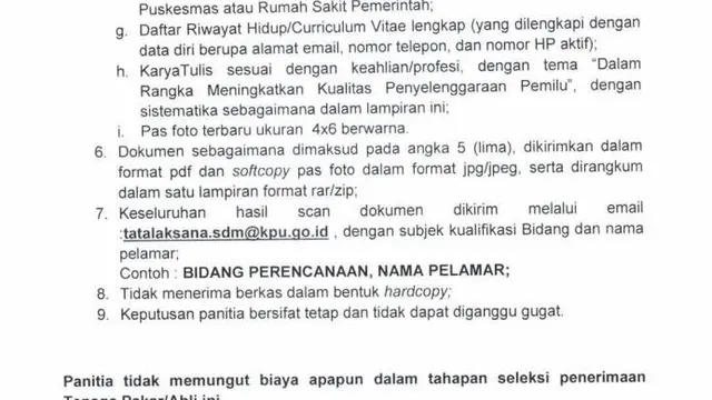 Lowongan Kerja KPU.