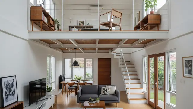 Split Level dengan Mezanin Mengapung