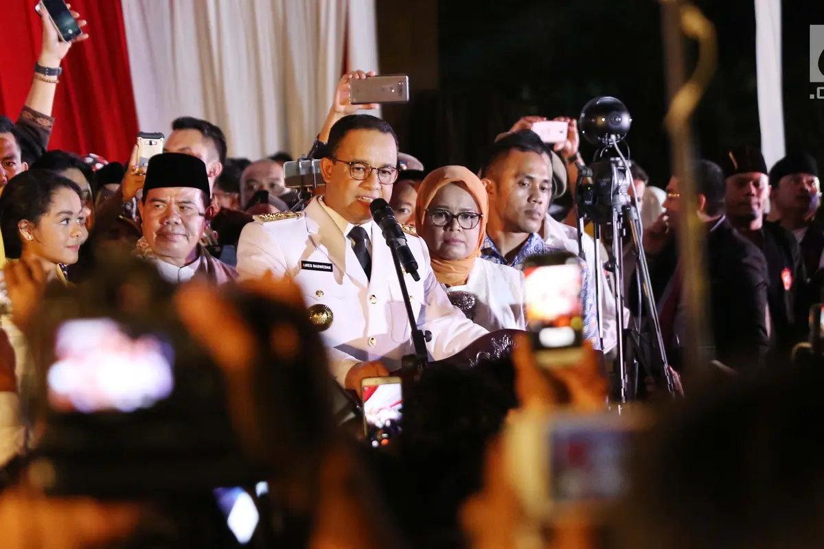 Usai Dilantik, Anies Baswedan Berikan Pidato Pertama di Depan Warga Jakarta