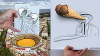 6 Kombinasi Lukisan Tangan Bentuk Makanan dengan Realita Ini Kreatif Banget (sumber: Instagram/citylivesketch)